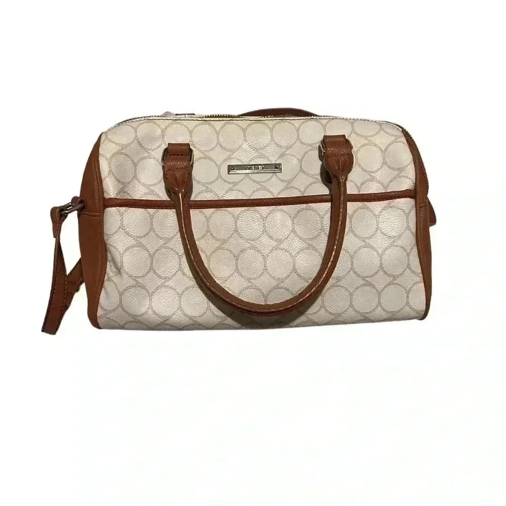 Nine West crossbody bag womens purse brown cream tan handbag